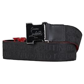 Christian Louboutin-Christian Louboutin Nylon Belt Black Red-Black