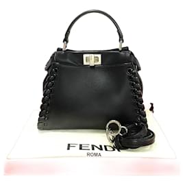 Fendi-Sac à main en cuir Fendi Peekaboo Iconic Mini-Noir