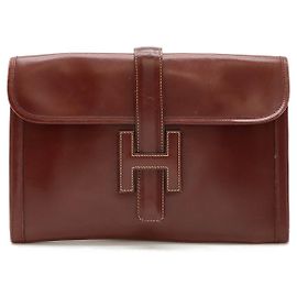 Hermès Clutch in pelle Hermes Jige PM Marrone