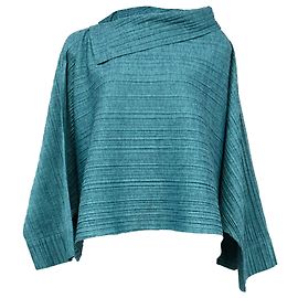 Poncho-Top Pleats Please von Issey Miyake aus türkisem Polyester Andere