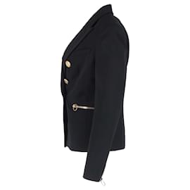 Balmain-Balmain Double-Breasted Blazer in Black Wool-Black