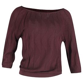 Top a collo barca M Missoni in cotone bordeaux Rosso Bordò