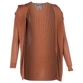 M Missoni Rippstrick-Cardigan aus brauner Viskose Braun