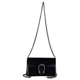 Sac à épaule Gucci Mini Dionysus en daim noir Noir