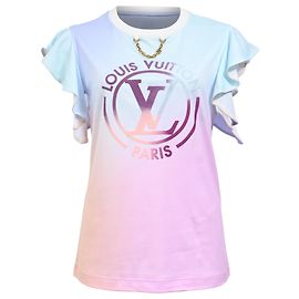 Camiseta de manga flutuante com logo gradiente Louis Vuitton em algodão multicolorido Multicor