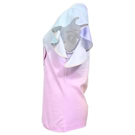 Louis Vuitton- Louis Vuitton Gradient Logo Flounce Sleeve T-Shirt in Multicolor Cotton-Multiple colors