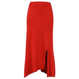 Falda midi asimétrica de lana roja Kenzo Roja