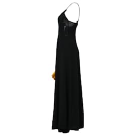 Loewe-Loewe Convertible Ruffled Midi Dress in Black Wool-Black