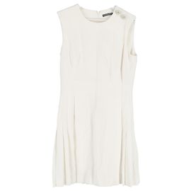 Robe mini sans manches Alexander McQueen en polyester crème Blanc Écru
