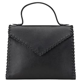 Yves Saint Laurent-Yves Saint Laurent Leather Handbag Black-Black
