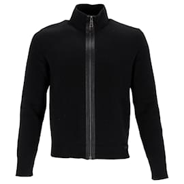 Prada- Prada Zipped Turtleneck Cardigan in Black Wool-Black