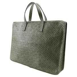 Loewe-Loewe Anagram Business Briefcase Green-Green