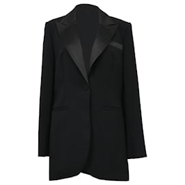 Self portrait-Self-Portrait Single-Breasted Tux Blazer in Black Wool-Black