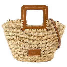 Shirley Raffia Mini Handbag - Staud - Raffia - Neutral White
