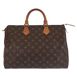 Louis Vuitton-Louis Vuitton Monogram Speedy 35 Handbag M41524-Brown