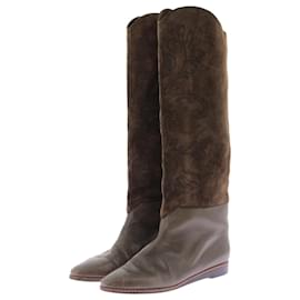 Yves Saint Laurent-YVES SAINT LAURENT Boots T.US 8 Leather-Khaki