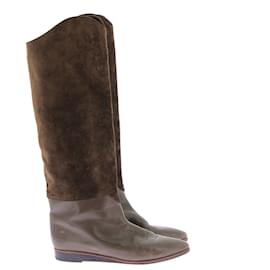Yves Saint Laurent-YVES SAINT LAURENT Boots T.US 8 Leather-Khaki