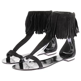 Autre Marque-GIUSEPPE ZANOTTI X BALMAIN Sandals T.EU 37 Leather-Black