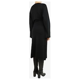 Autre Marque-Black long-sleeved knit midi dress - size M-Black