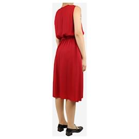 Autre Marque-Red palm-embellished midi dress - size UK 10-Red