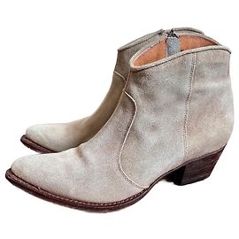 Botas ankle bege rosé, couro e camurça edição cowboy 100º aniversário Sendra Bege