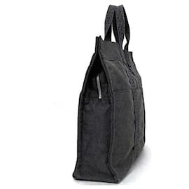 Hermès-Sac fourre-tout en toile grise Hermes-Marron