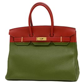 Hermès-Hermes Birkin 35 Handbag in Rouge Casaque-Red