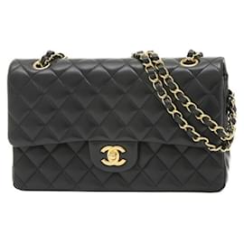 Chanel-Chanel Matelasse 25 Double Chain Shoulder Bag-Black