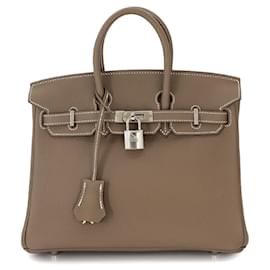 Hermès-Hermes Birkin 25 Handbag in Etoupe Gray-Taupe