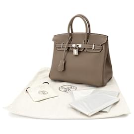 Hermès-Hermes Birkin 25 Handbag in Etoupe Gray-Taupe