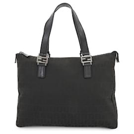 Fendi-Sac à main Fendi Zucchino-Noir
