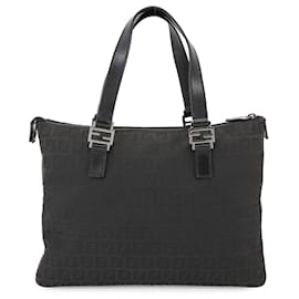 Fendi-Sac à main Fendi Zucchino-Noir