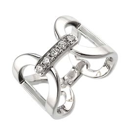 Céline Celine Diamond Band Ring in 18K White Gold Other