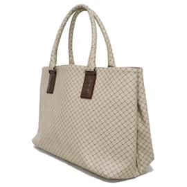 Bottega Veneta-Bottega Veneta Gray Calfskin Tote Bag-Brown