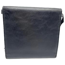 Balenciaga-Balenciaga Black Leather Shoulder Wallet-Black