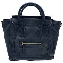 Céline Celine Luggage Nano Shopper Handbag Black