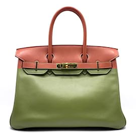 Hermès-Hermes Birkin 30 Swift Leather Handbag in Orange-Orange