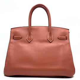 Hermès-Hermes Birkin 30 Swift Leather Handbag in Orange-Orange