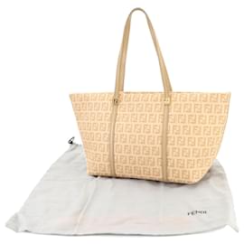 Fendi-Fendi Zucchino Tote Bag-Beige