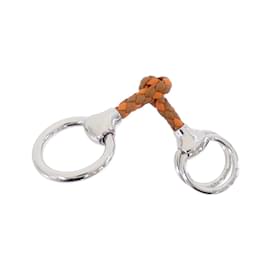 Hermès-Hermes Mall Tresse Scarf Ring-Golden,Orange