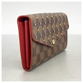 Louis Vuitton-Louis Vuitton Long Wallet Damier Portefeuille Sarah-Fuschia,Damier ebene