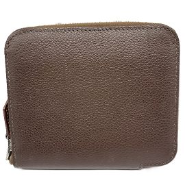 Hermès Hermes Azap Silkin Compact Bi-fold Wallet Brown