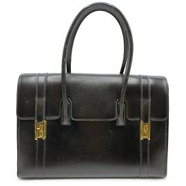 Bolsa de couro com lenço Box Drag 30 da Hermès Preto