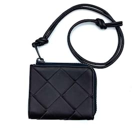 Bottega Veneta-Bottega Veneta Maxi Intrecciato Coin Case-Black