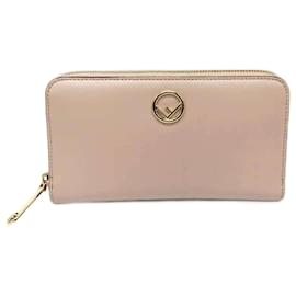 Fendi-Fendi Pink Leather Long Wallet-Pink