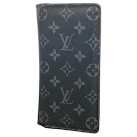 Louis Vuitton-Louis Vuitton Monogram Eclipse Portefeuille Brazza Wallet-Black