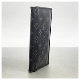 Louis Vuitton-Louis Vuitton Monogram Eclipse Portefeuille Brazza Wallet-Black