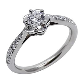 Chanel-Chanel Platinum 950 Diamond Camellia Engagement Ring-Silvery
