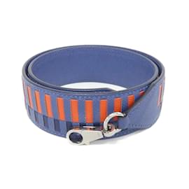 Hermès-Hermes Trace Cuir 073647CK Strap-Blue,Other