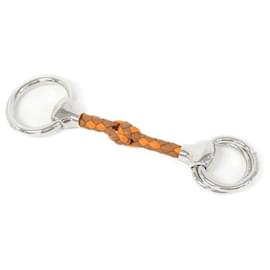 Hermès-Hermes Mall Tresse 603353S Scarf Ring-Golden,Orange